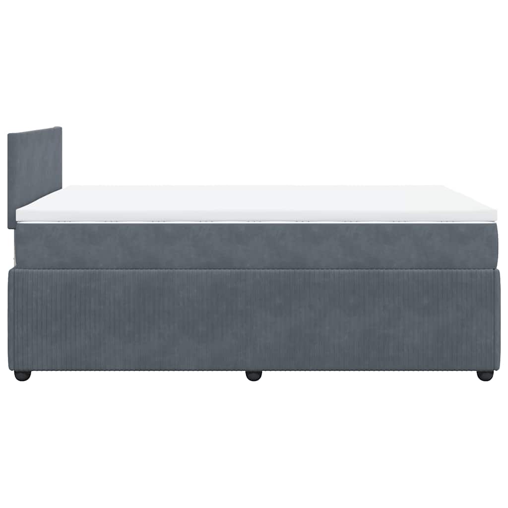 Krevet box spring s madracem tamnosivi 120 x 190 cm baršun