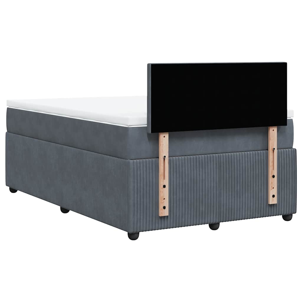 Krevet box spring s madracem tamnosivi 120 x 190 cm baršun