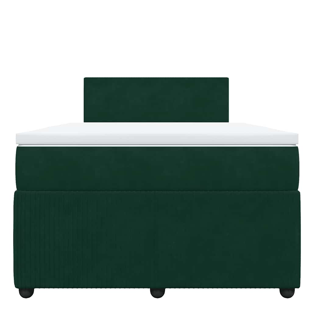 Krevet box spring s madracem tamnozeleni 120x190 cm baršunasti