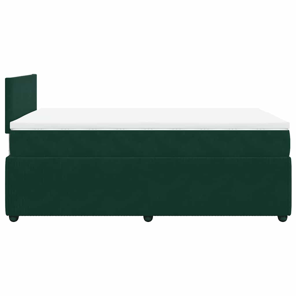 Krevet box spring s madracem tamnozeleni 120x190 cm baršunasti