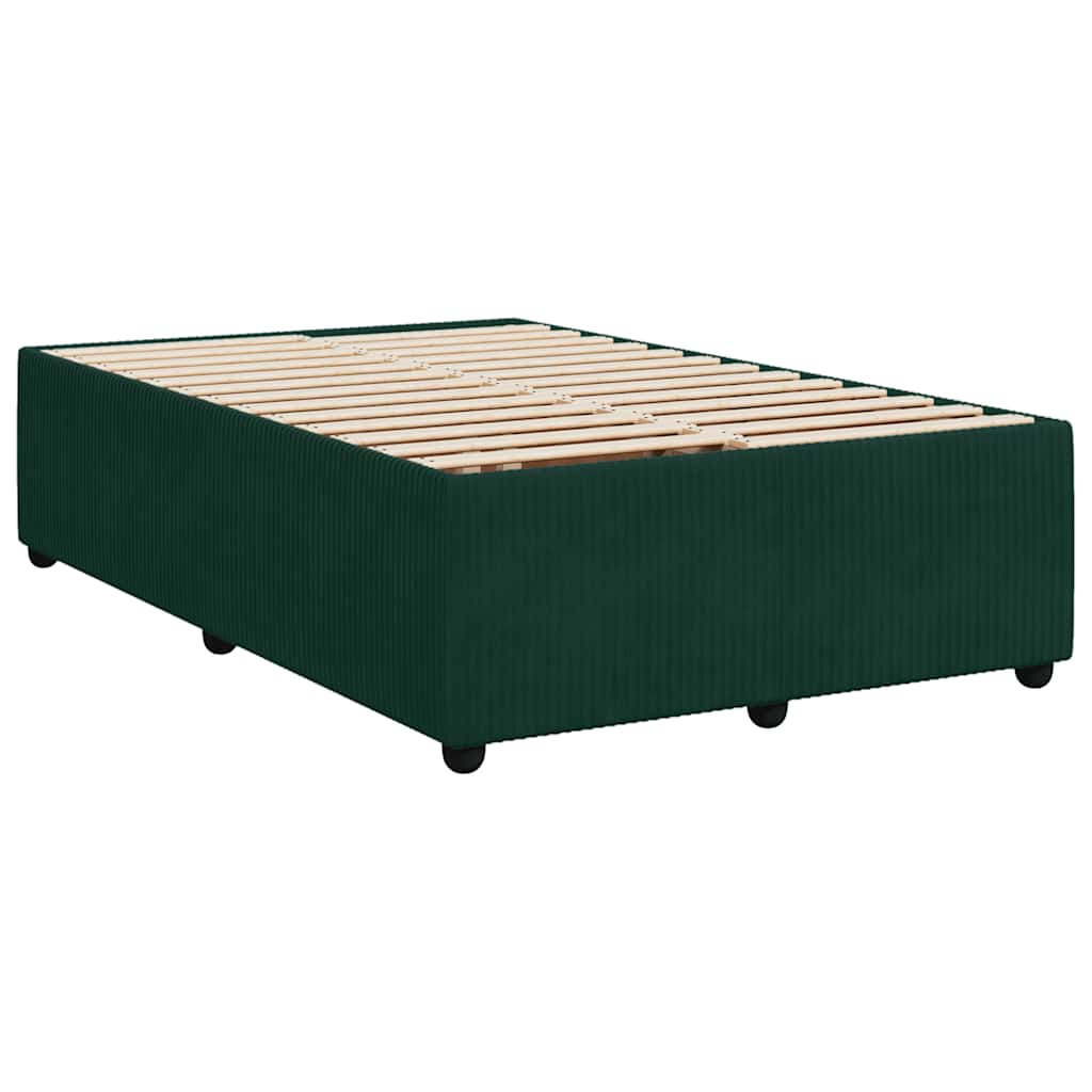 Krevet box spring s madracem tamnozeleni 120x190 cm baršunasti
