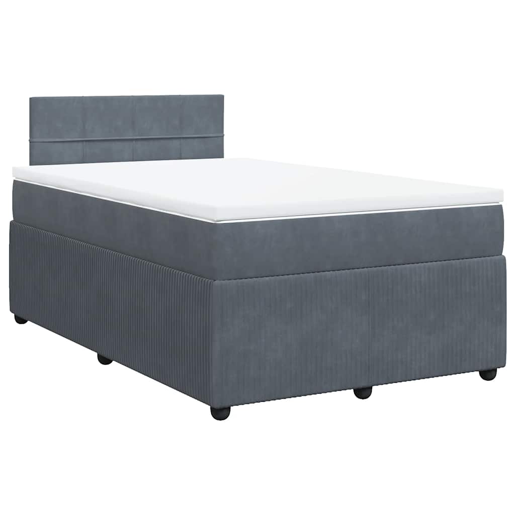 Krevet box spring s madracem tamnosivi 120 x 190 cm baršun