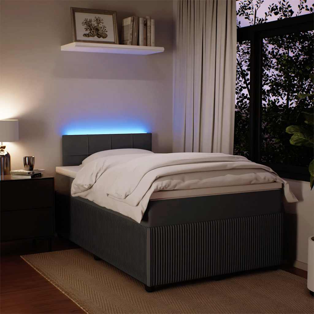 Krevet box spring s madracem tamnosivi 120 x 190 cm baršun