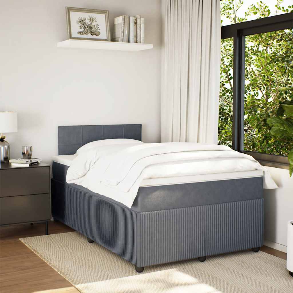 Krevet box spring s madracem tamnosivi 120 x 190 cm baršun
