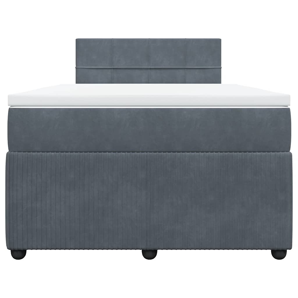 Krevet box spring s madracem tamnosivi 120 x 190 cm baršun