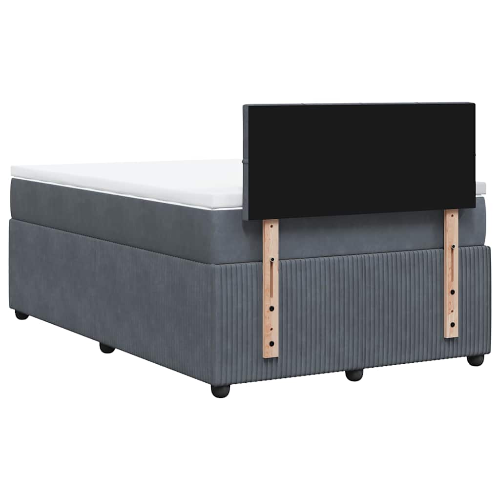 Krevet box spring s madracem tamnosivi 120 x 190 cm baršun