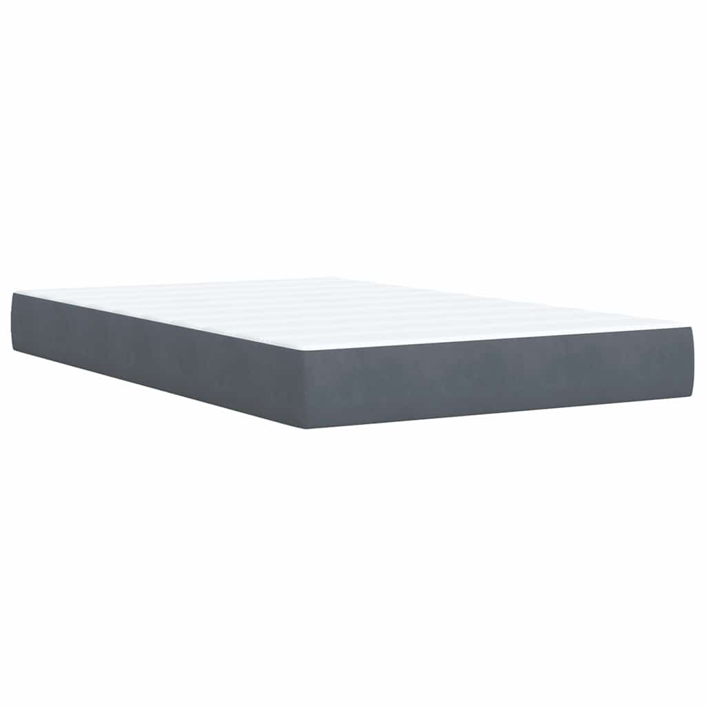 Krevet box spring s madracem tamnosivi 120 x 190 cm baršun