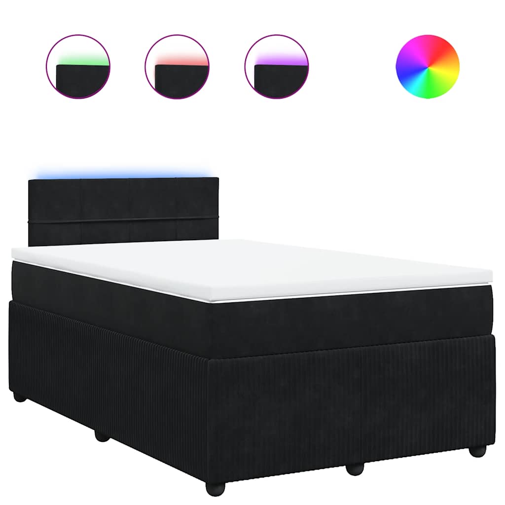 Krevet box spring s madracem crni 120 x 190 cm baršunasti