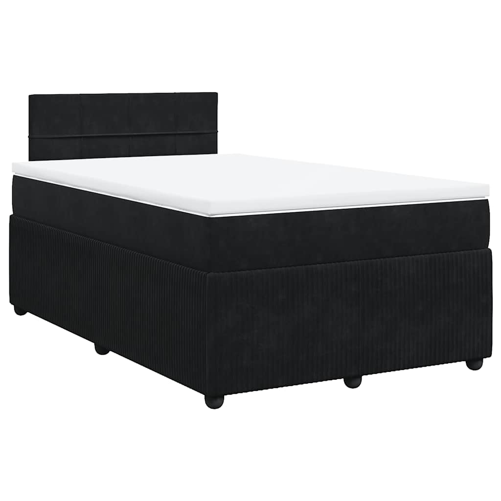 Krevet box spring s madracem crni 120 x 190 cm baršunasti