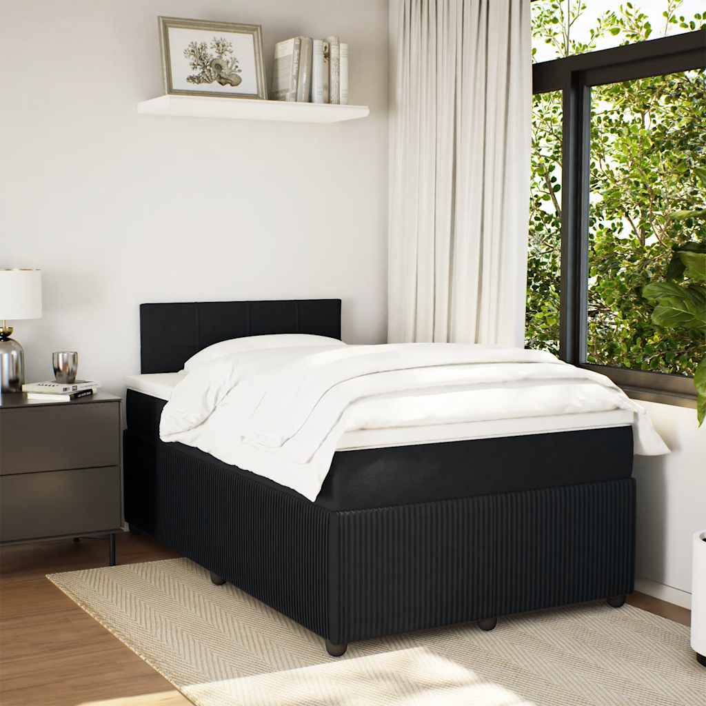 Krevet box spring s madracem crni 120 x 190 cm baršunasti