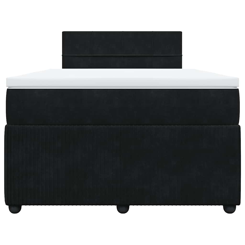 Krevet box spring s madracem crni 120 x 190 cm baršunasti