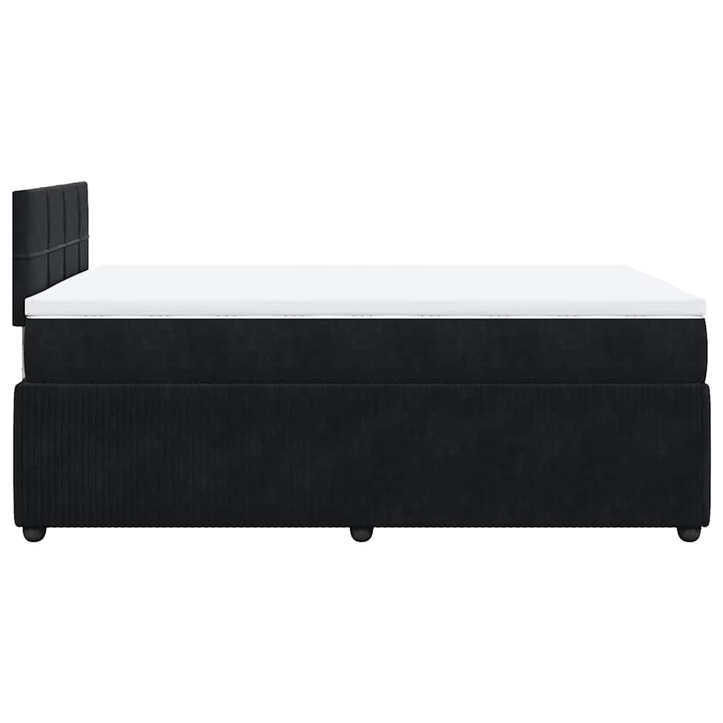 Krevet box spring s madracem crni 120 x 190 cm baršunasti
