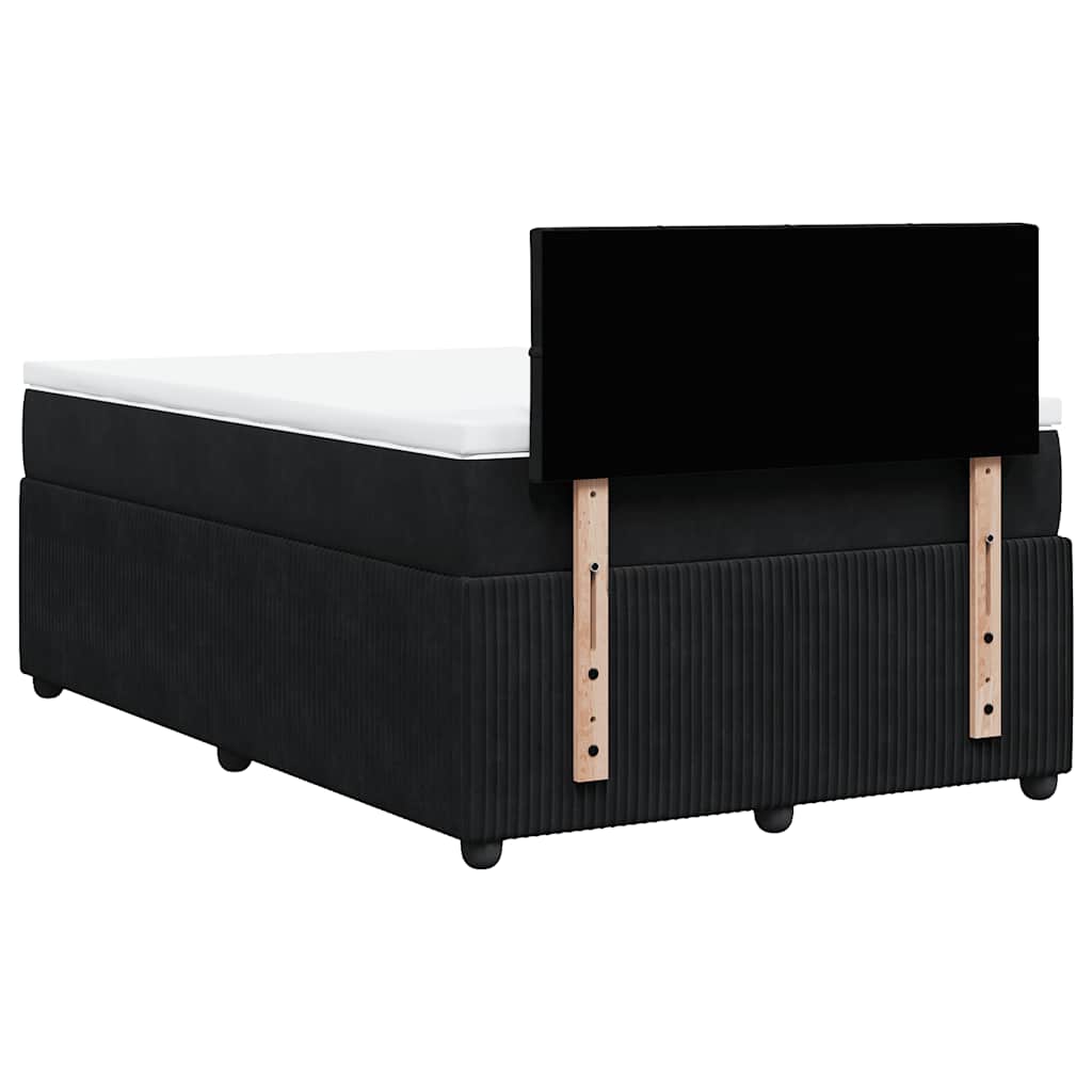 Krevet box spring s madracem crni 120 x 190 cm baršunasti