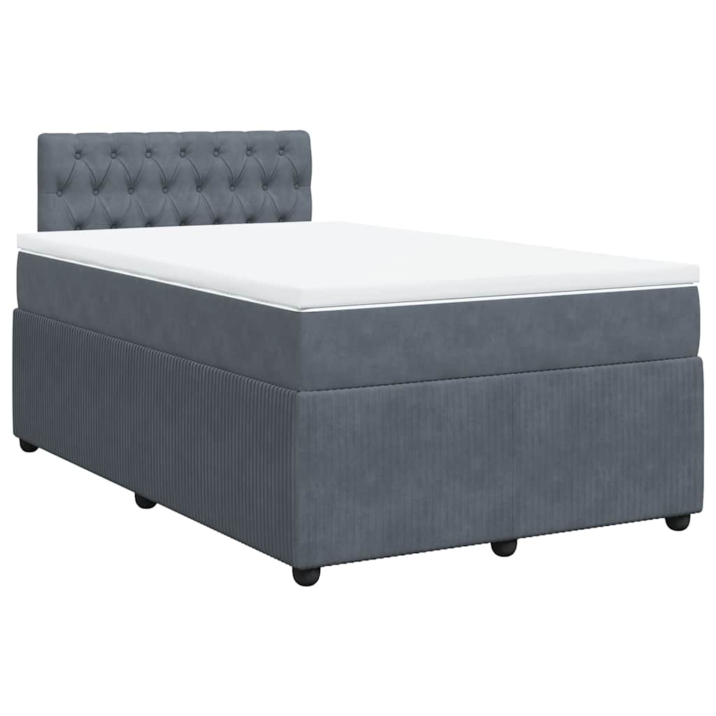 Krevet box spring s madracem tamnosivi 120 x 190 cm baršun