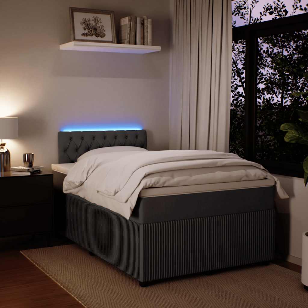 Krevet box spring s madracem tamnosivi 120 x 190 cm baršun