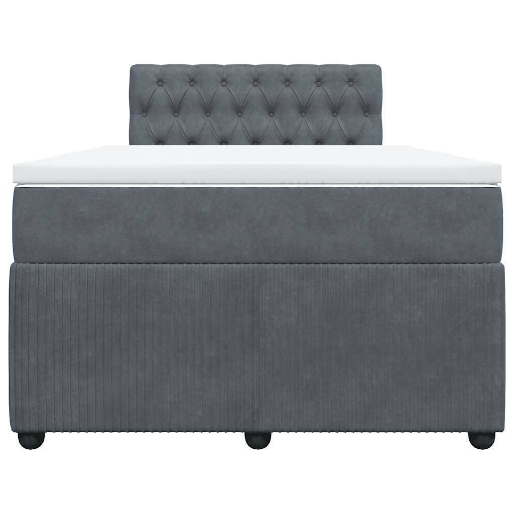 Krevet box spring s madracem tamnosivi 120 x 190 cm baršun