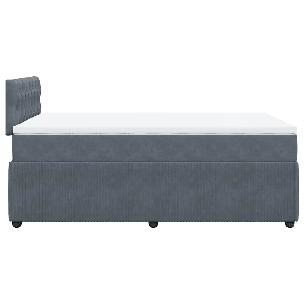 Krevet box spring s madracem tamnosivi 120 x 190 cm baršun