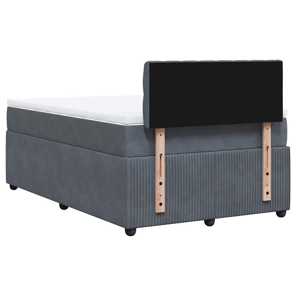 Krevet box spring s madracem tamnosivi 120 x 190 cm baršun