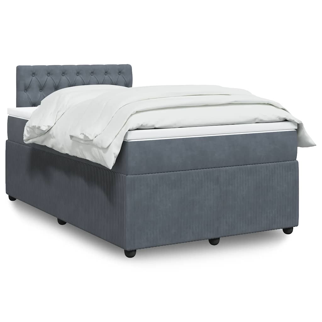Krevet box spring s madracem tamnosivi 120 x 190 cm baršun