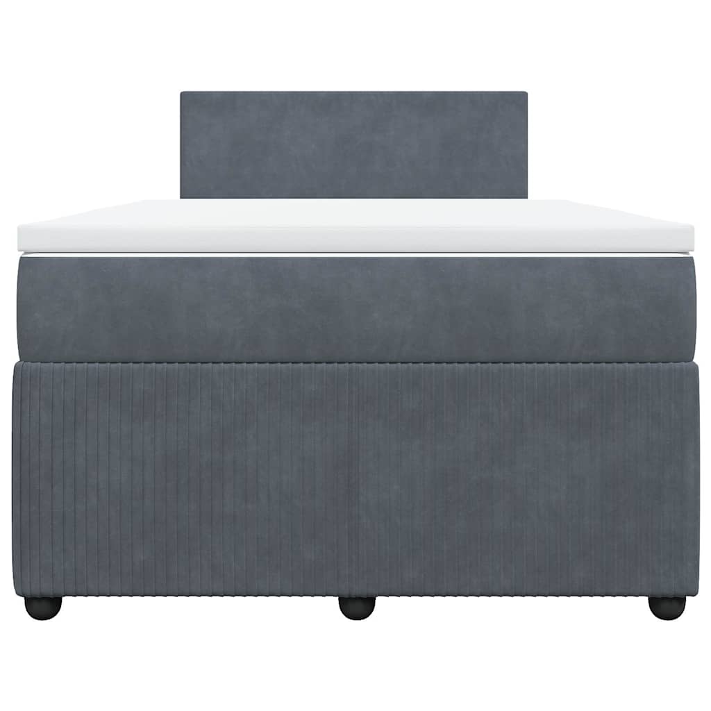 Box spring krevet s madracem tamnosivi 120 x 200 cm baršunasti