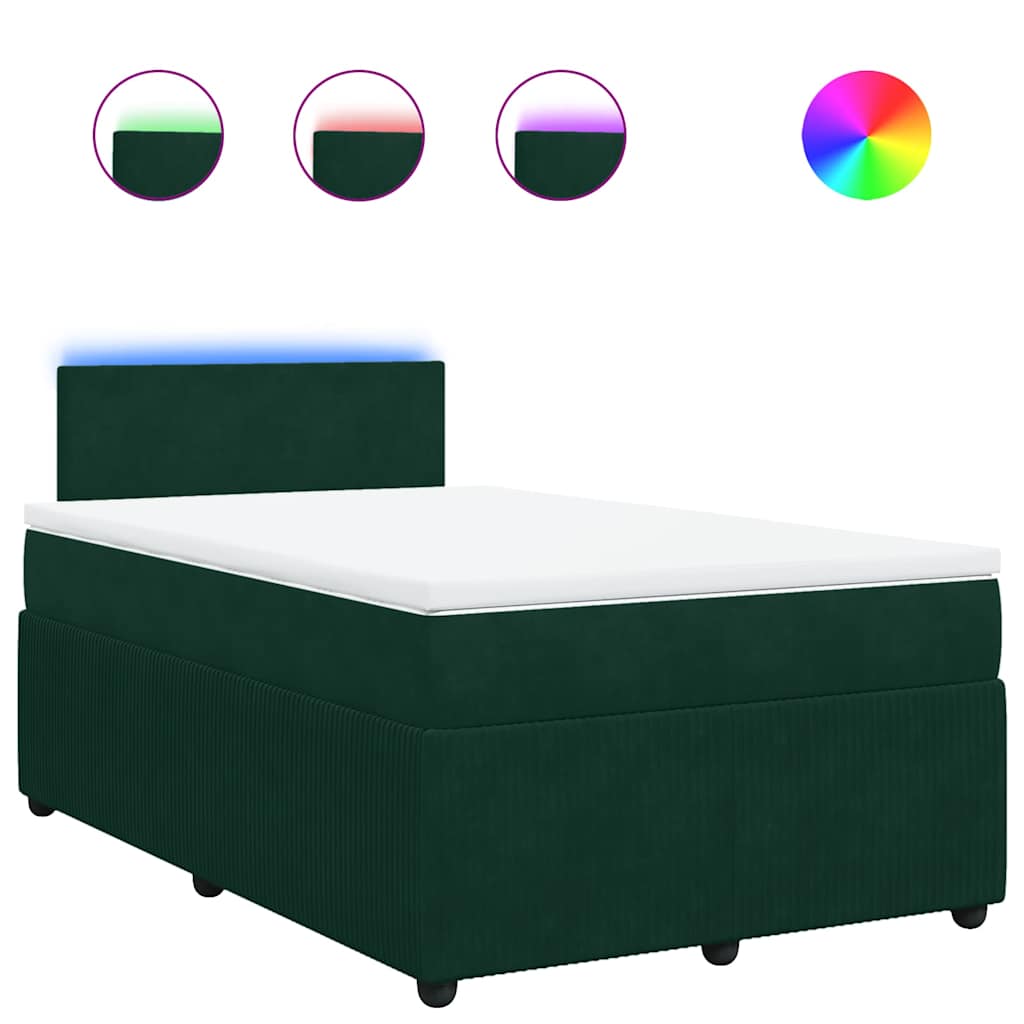 Box spring krevet s madracem tamnozeleni 120x200 cm baršunasti