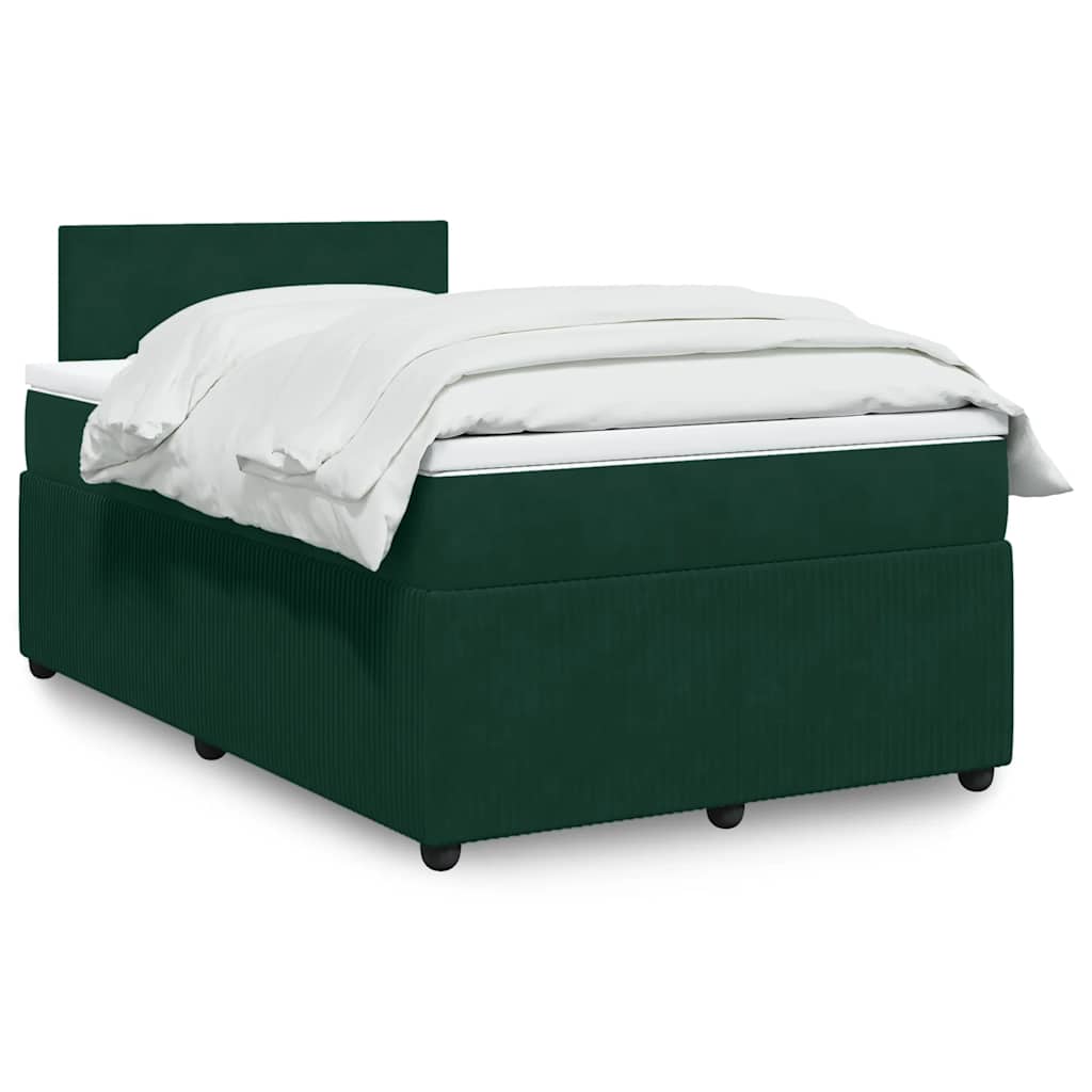 Box spring krevet s madracem tamnozeleni 120x200 cm baršunasti