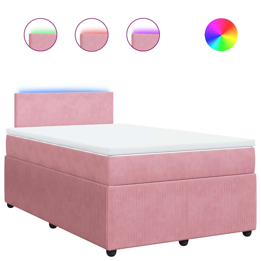 Box spring krevet s madracem ružičasti 120 x 200 cm baršunasti