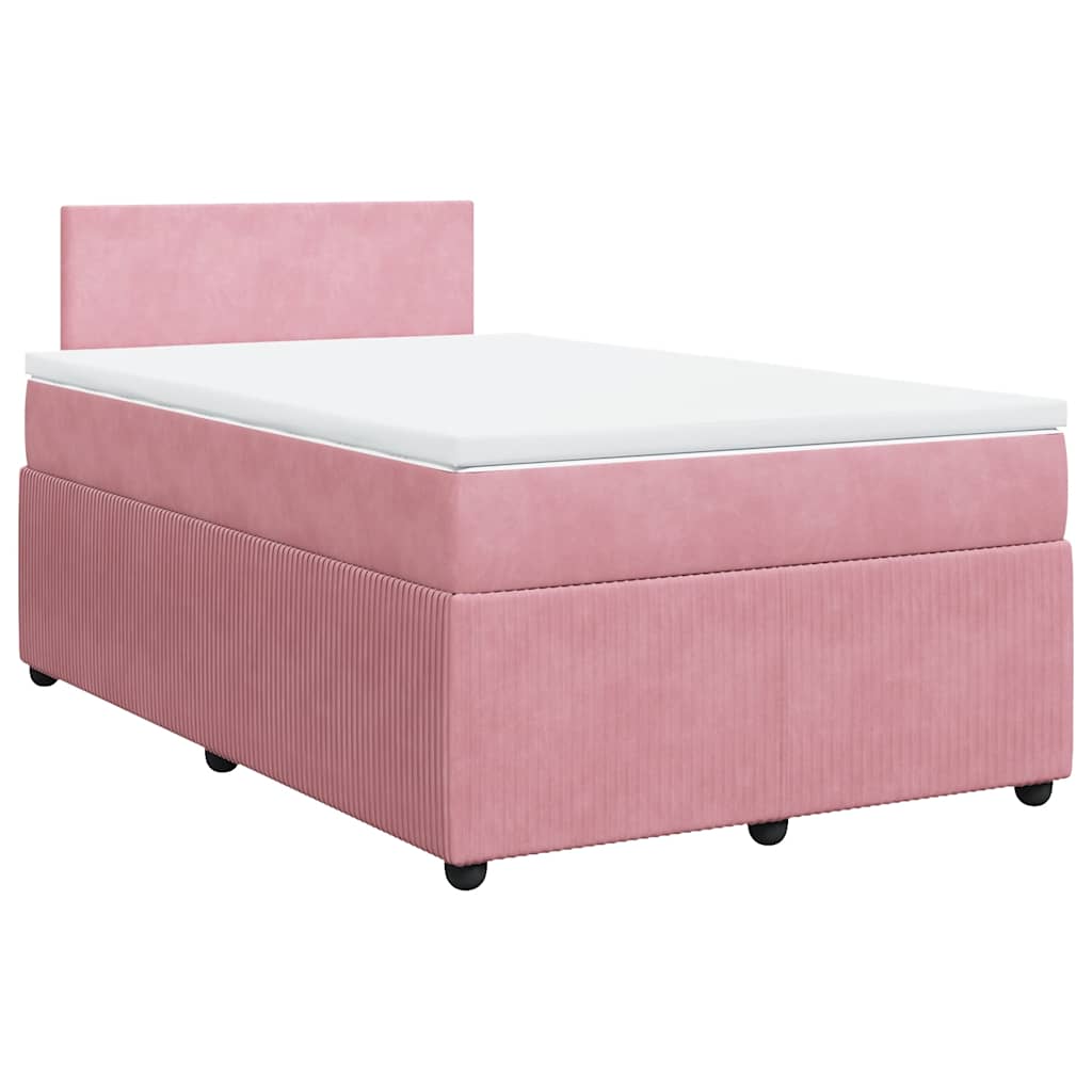 Box spring krevet s madracem ružičasti 120 x 200 cm baršunasti