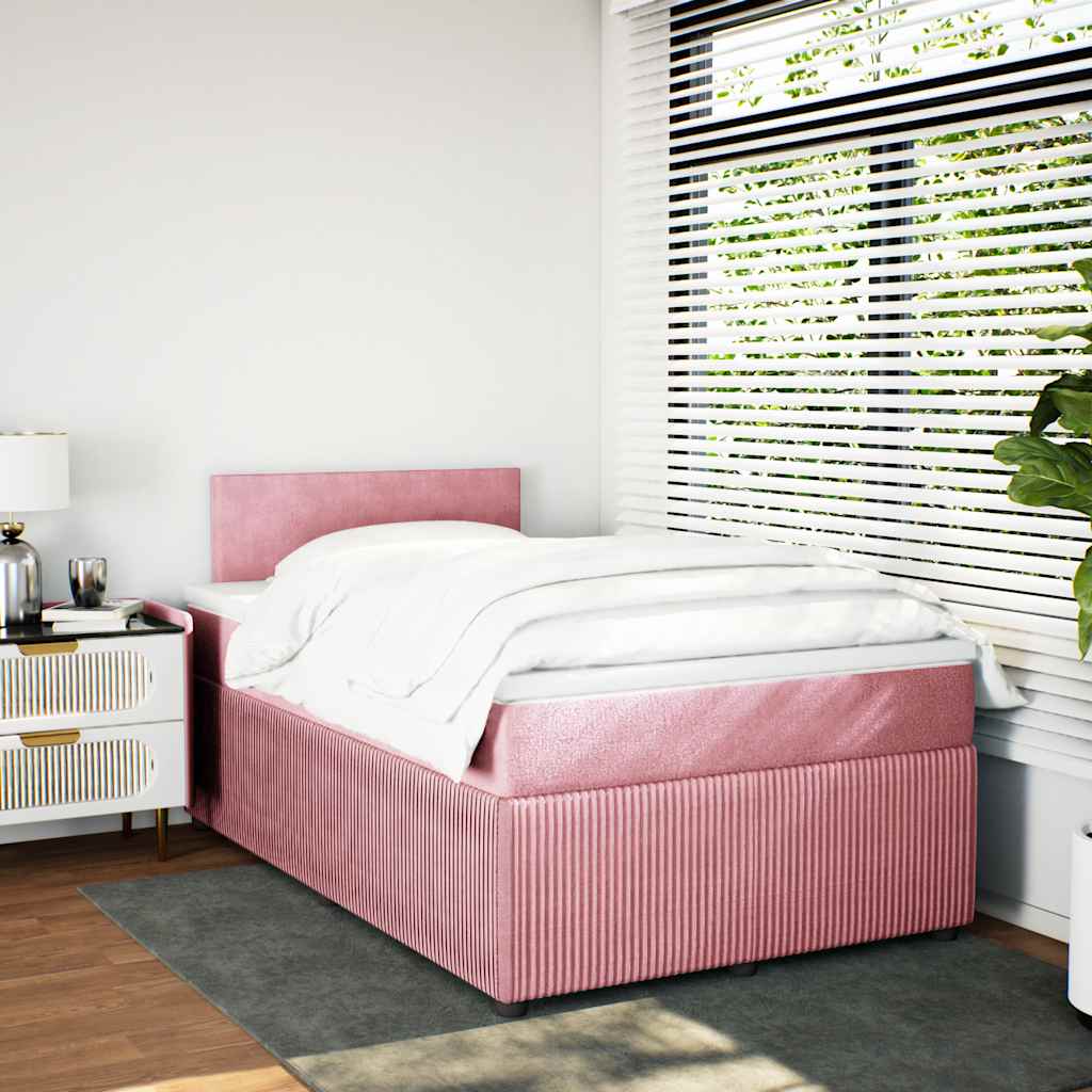Box spring krevet s madracem ružičasti 120 x 200 cm baršunasti