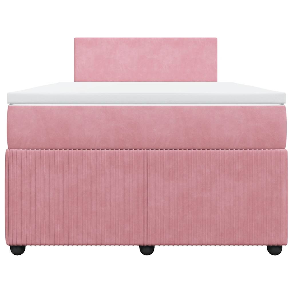 Box spring krevet s madracem ružičasti 120 x 200 cm baršunasti