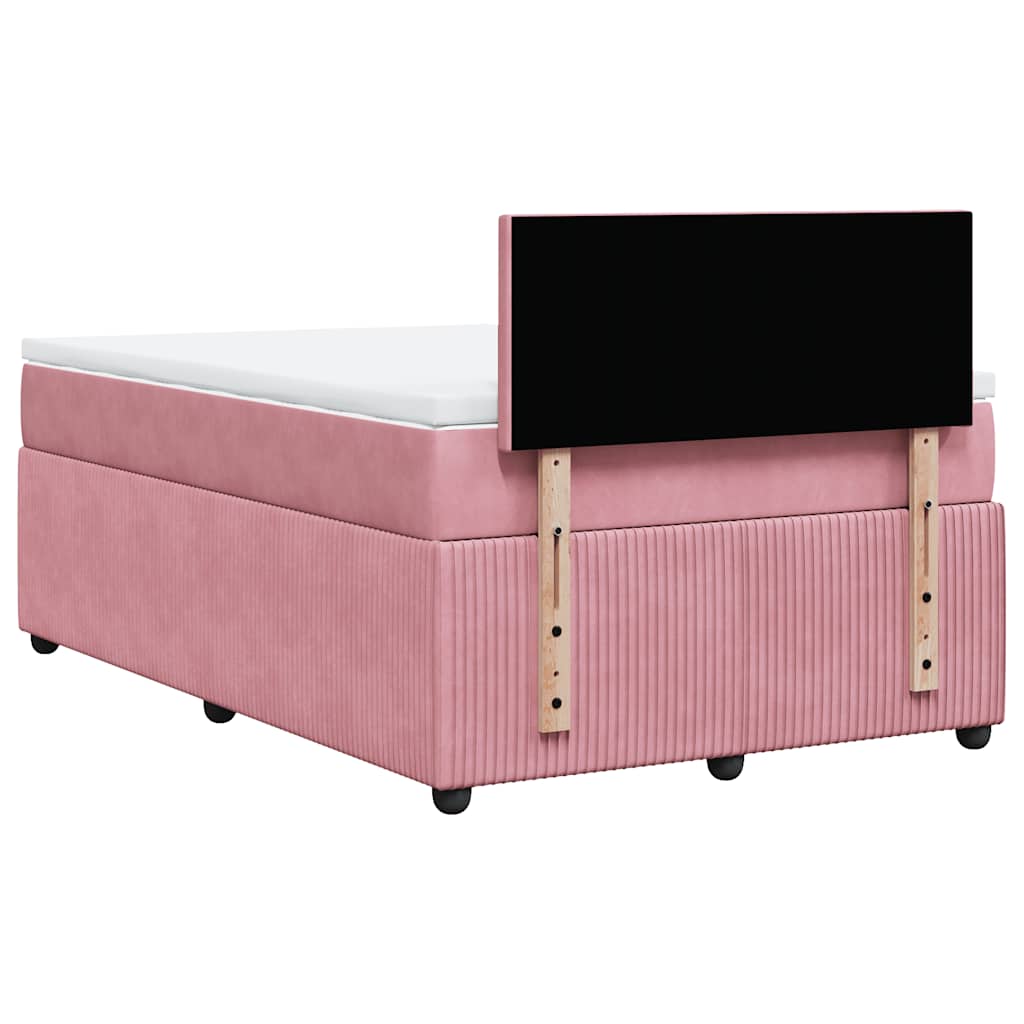 Box spring krevet s madracem ružičasti 120 x 200 cm baršunasti