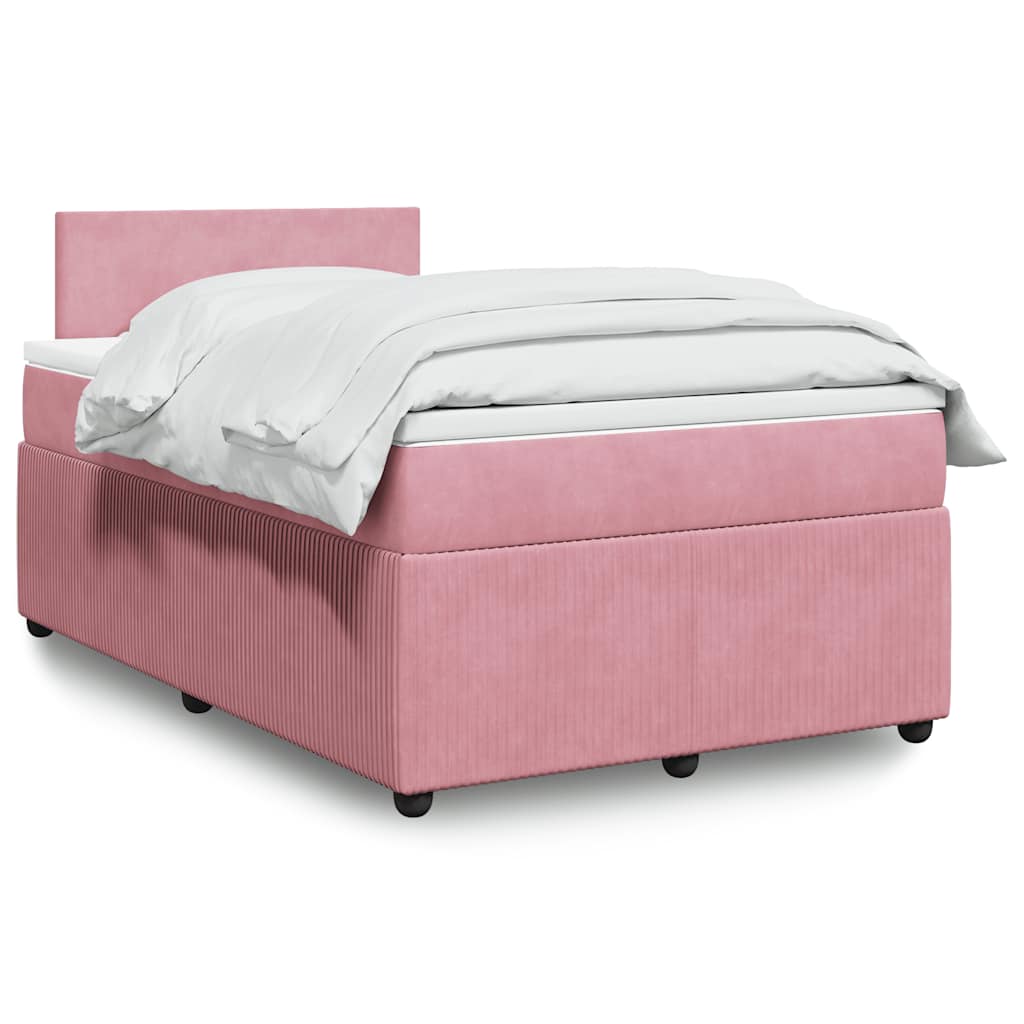 Box spring krevet s madracem ružičasti 120 x 200 cm baršunasti