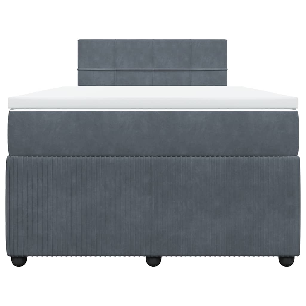 Box spring krevet s madracem tamnosivi 120 x 200 cm baršunasti