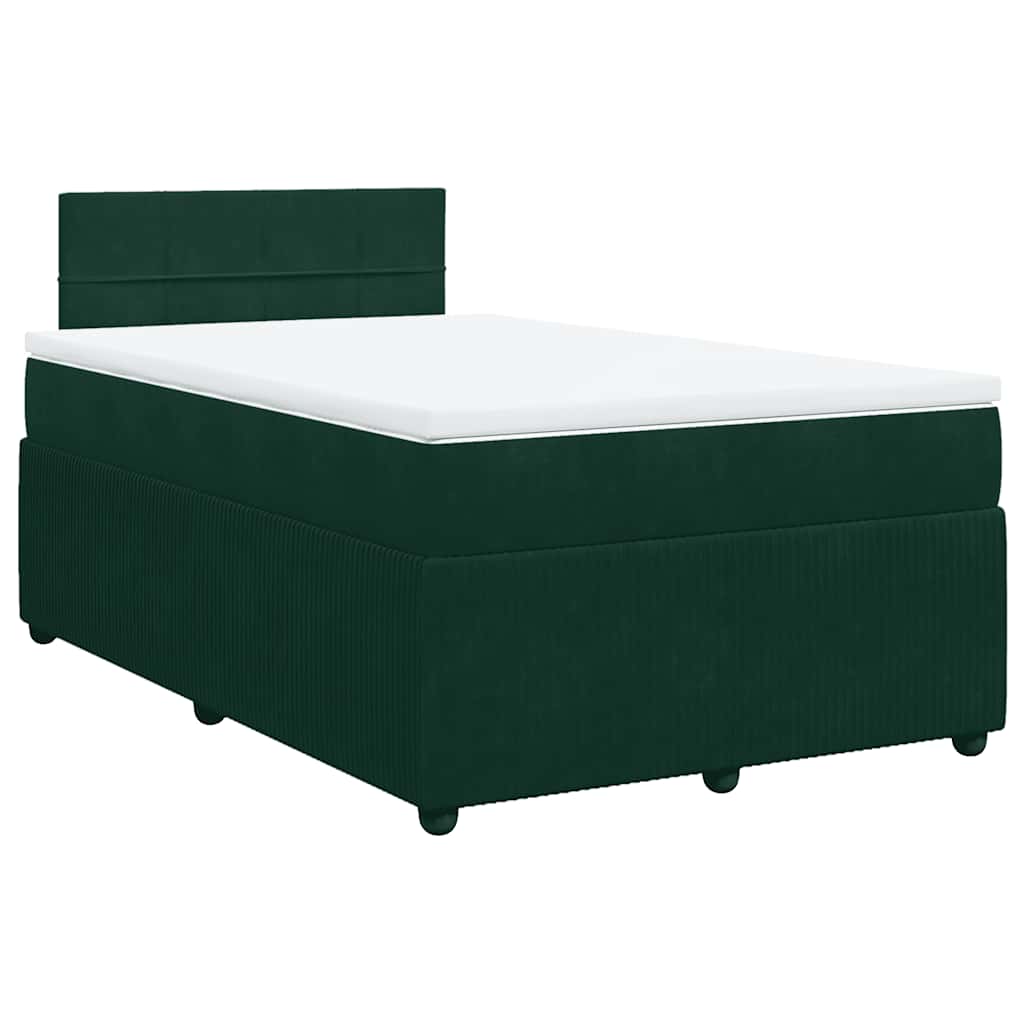 Box spring krevet s madracem tamnozeleni 120x200 cm baršunasti