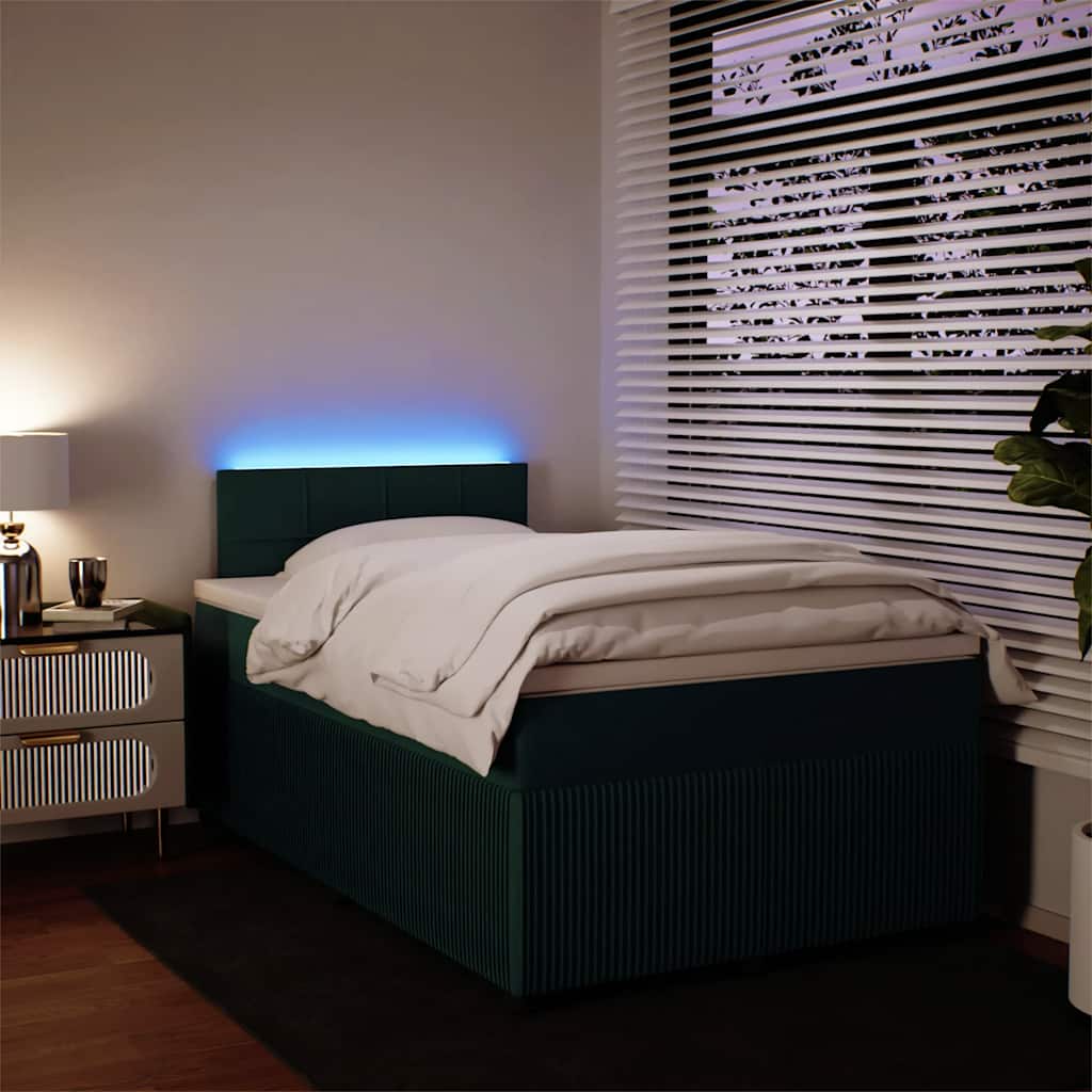Box spring krevet s madracem tamnozeleni 120x200 cm baršunasti