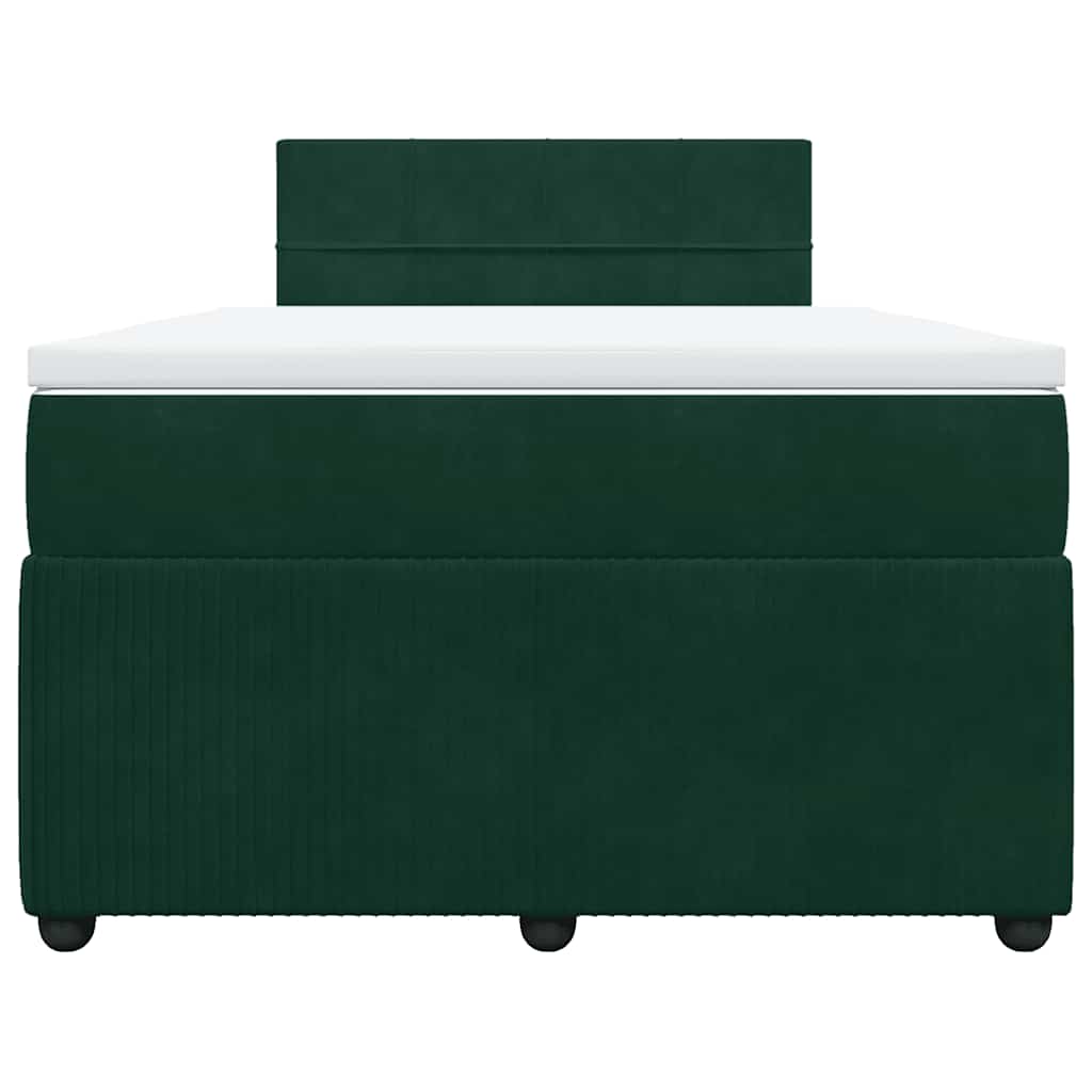 Box spring krevet s madracem tamnozeleni 120x200 cm baršunasti