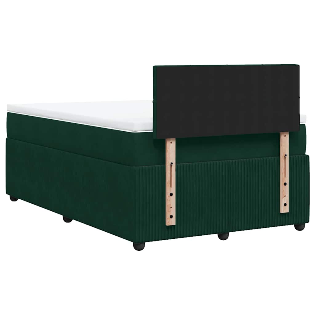 Box spring krevet s madracem tamnozeleni 120x200 cm baršunasti