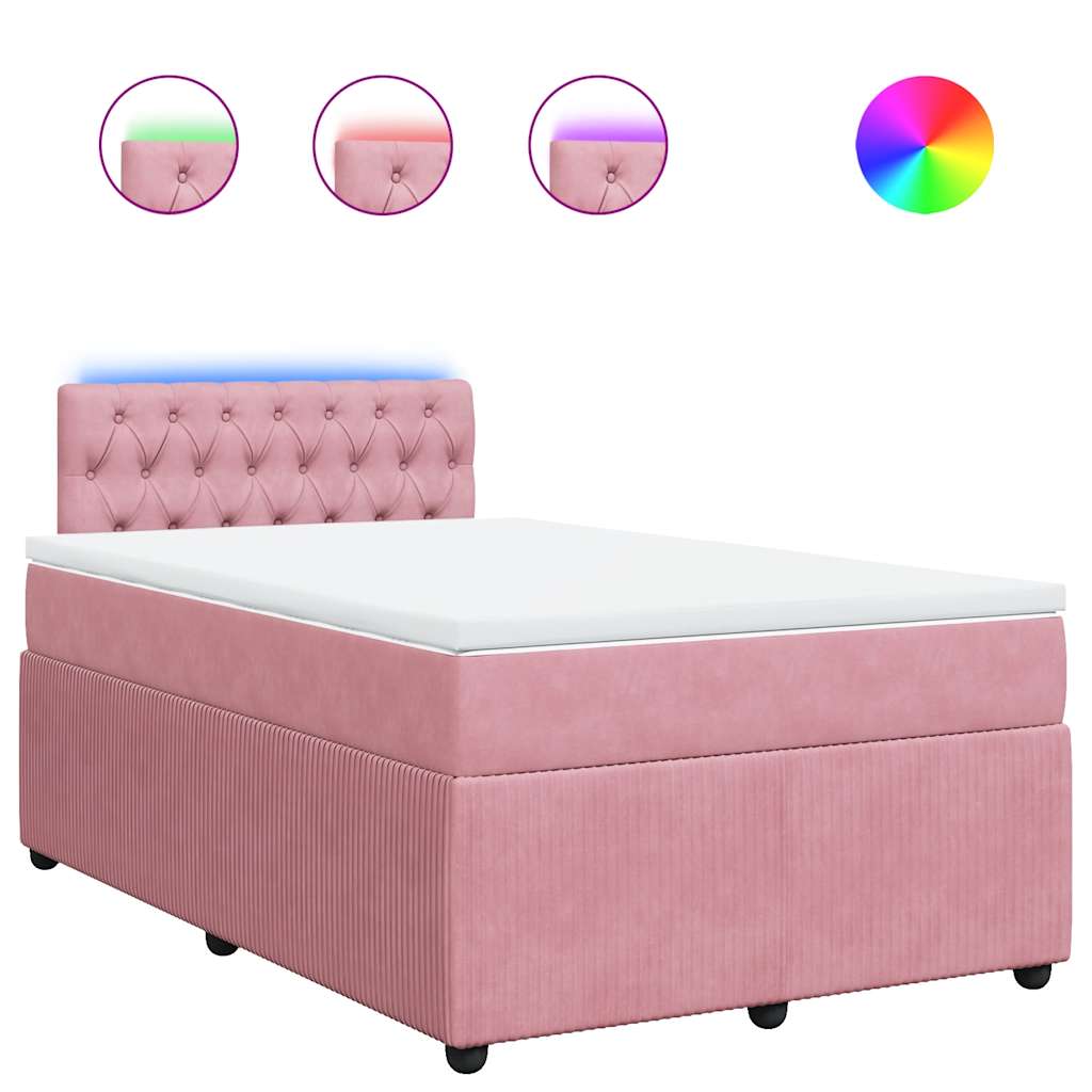 Box spring krevet s madracem ružičasti 120 x 200 cm baršunasti