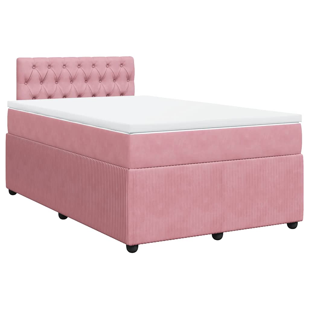 Box spring krevet s madracem ružičasti 120 x 200 cm baršunasti