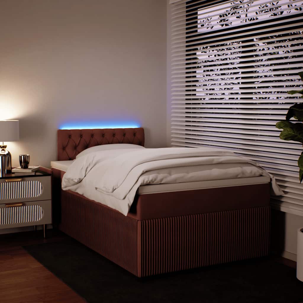 Box spring krevet s madracem ružičasti 120 x 200 cm baršunasti
