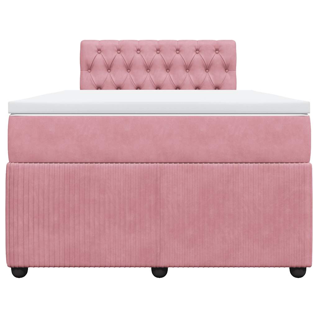 Box spring krevet s madracem ružičasti 120 x 200 cm baršunasti