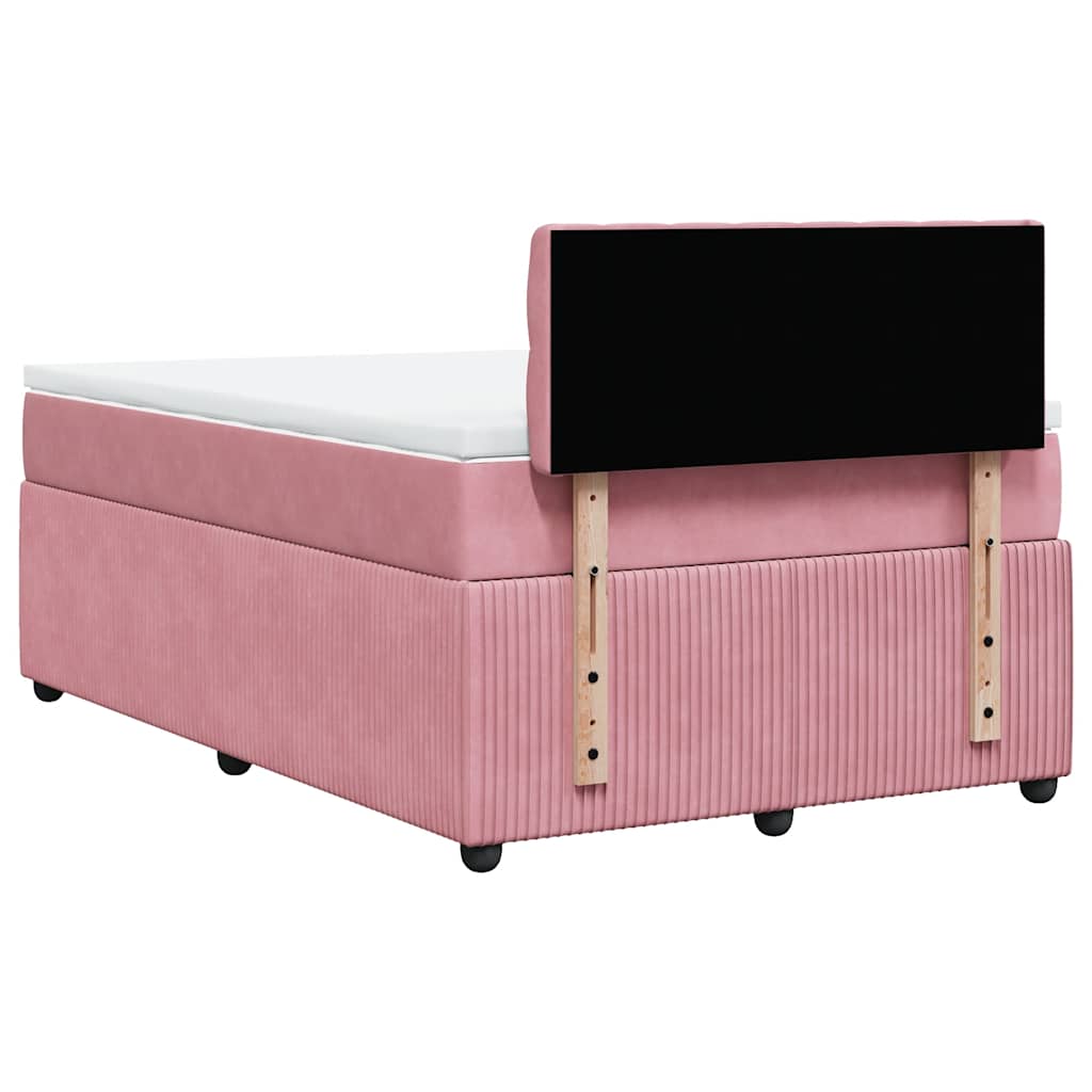 Box spring krevet s madracem ružičasti 120 x 200 cm baršunasti