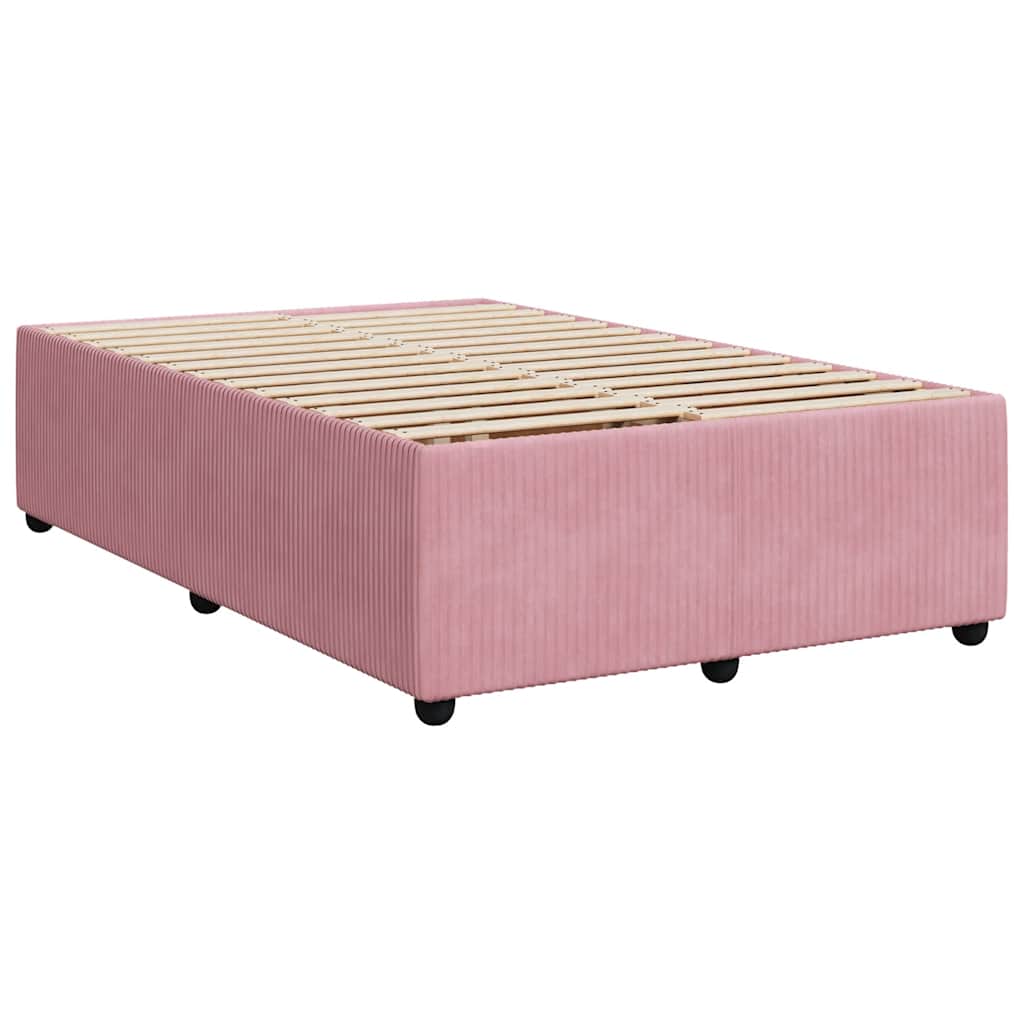 Box spring krevet s madracem ružičasti 120 x 200 cm baršunasti