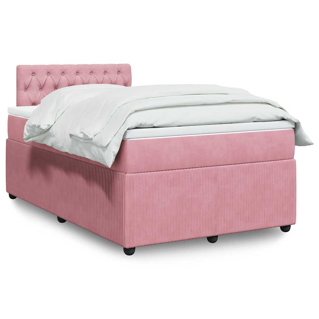 Box spring krevet s madracem ružičasti 120 x 200 cm baršunasti