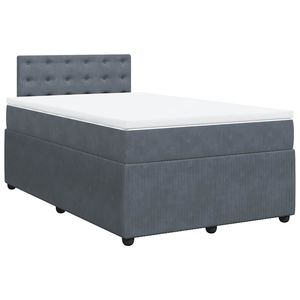Box spring krevet s madracem tamnosivi 120 x 200 cm baršunasti