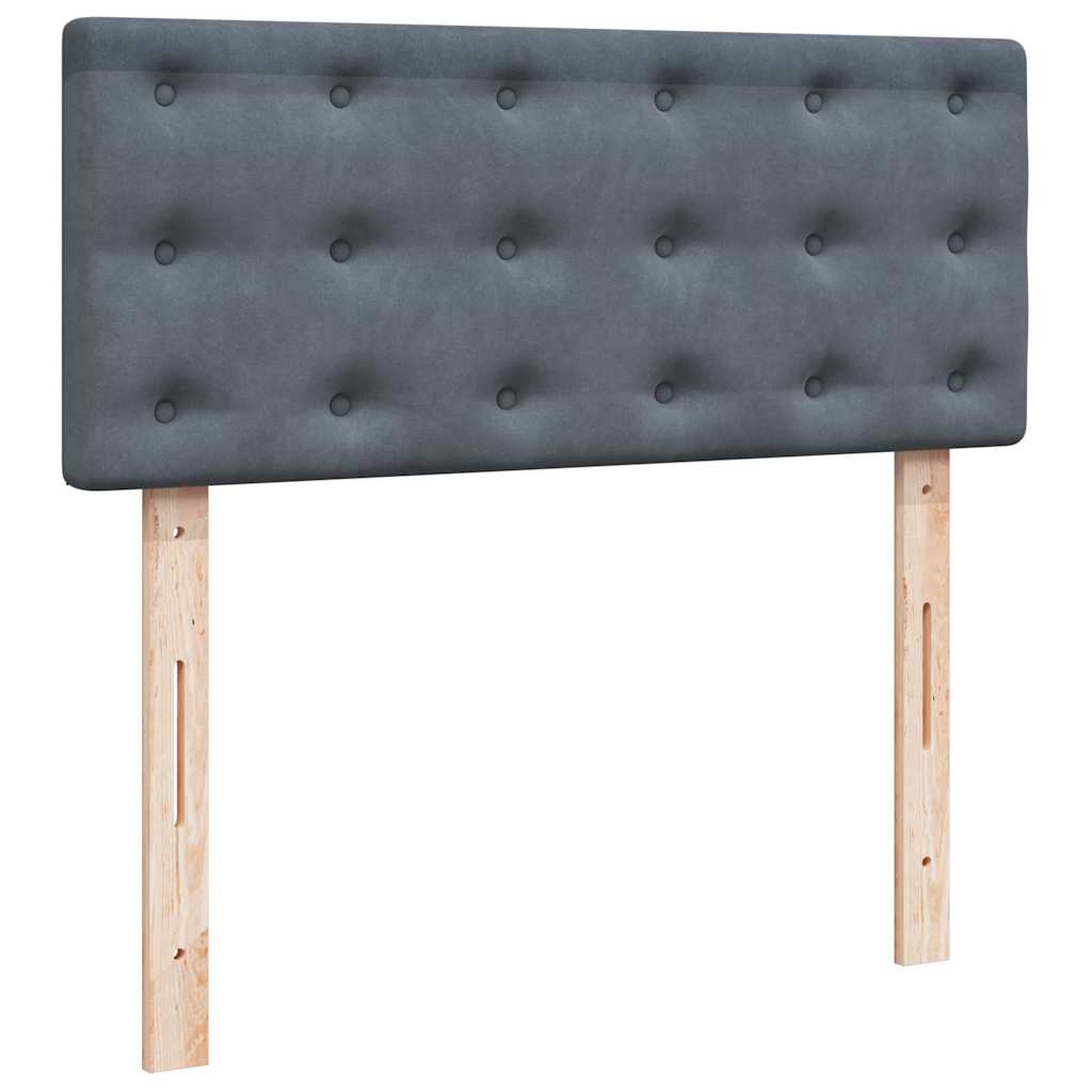 Box spring krevet s madracem tamnosivi 120 x 200 cm baršunasti