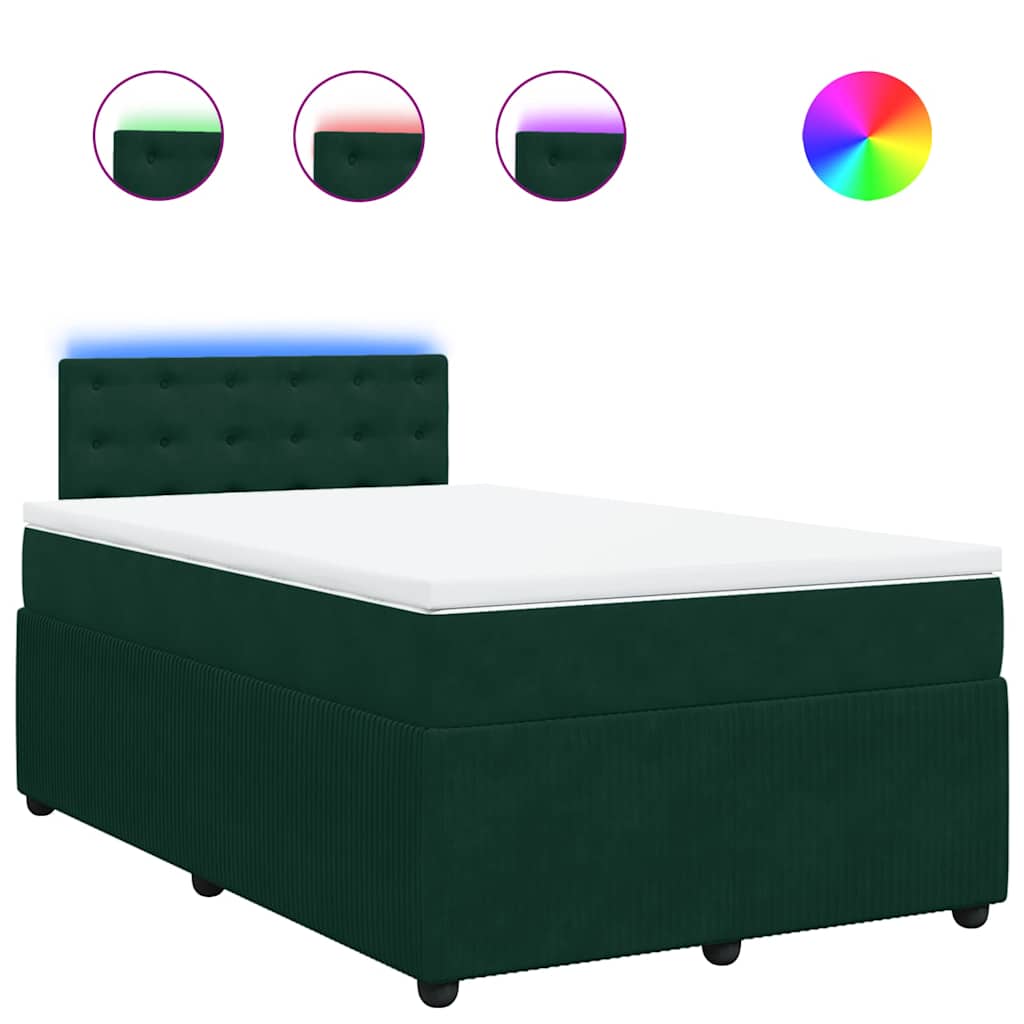 Box spring krevet s madracem tamnozeleni 120x200 cm baršunasti