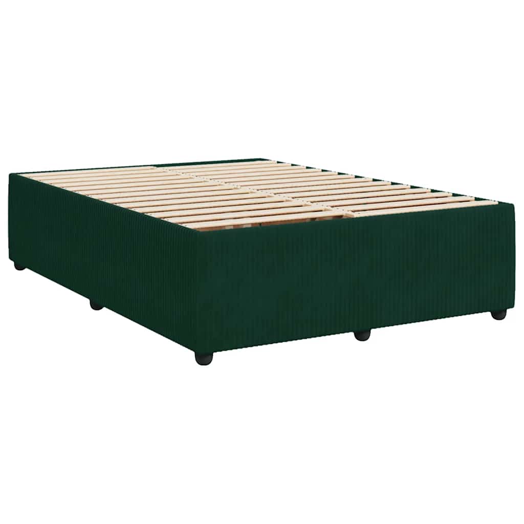Krevet s oprugama i madracem tamnozeleni 140x190 cm baršunasti