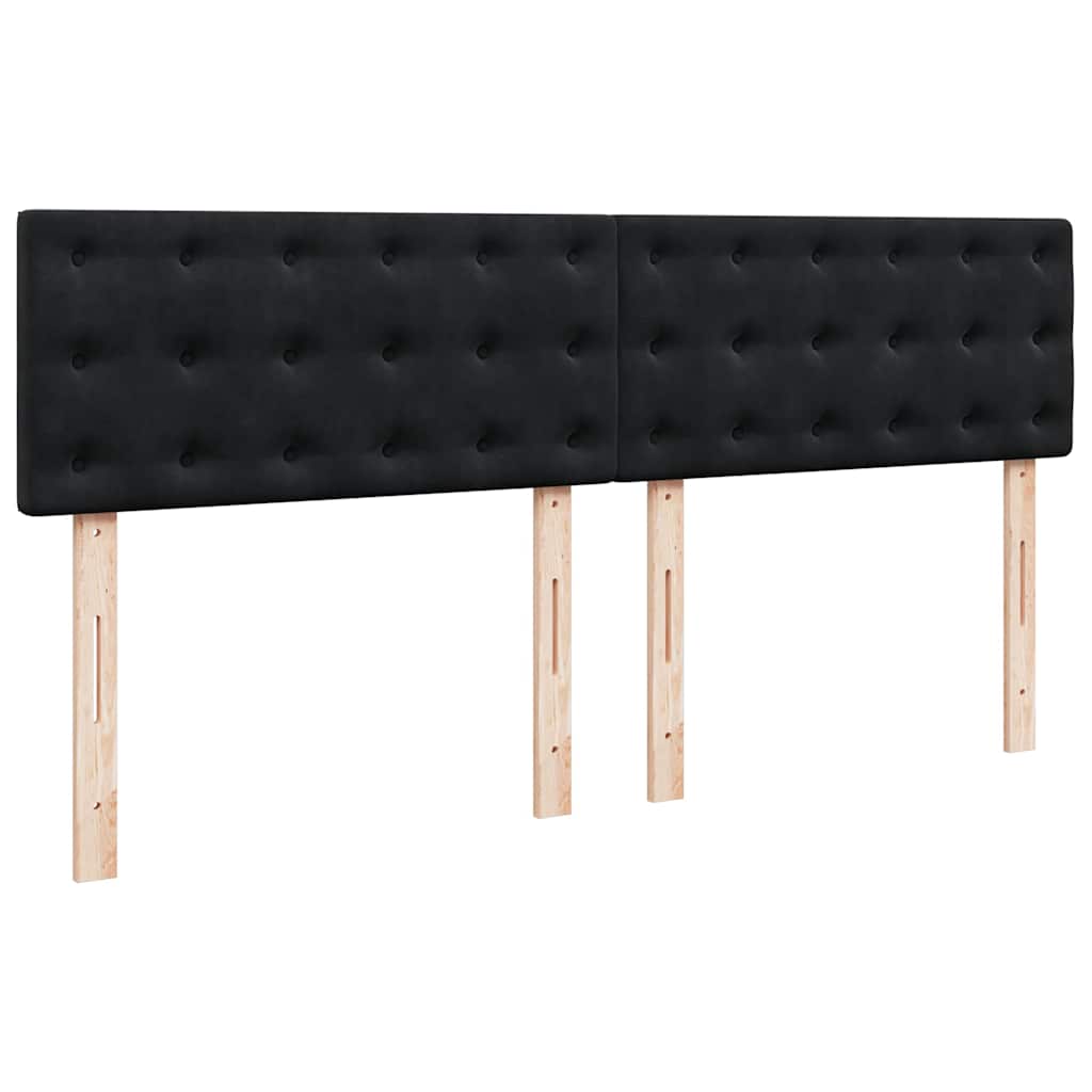 Krevet s oprugama i madracem crni 200x200 cm baršunasti