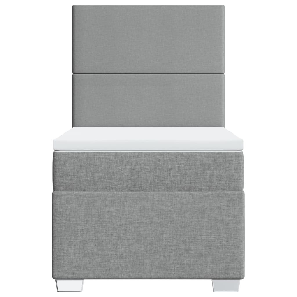 Box spring krevet s madracem svjetlosivi 90x190 cm od tkanine